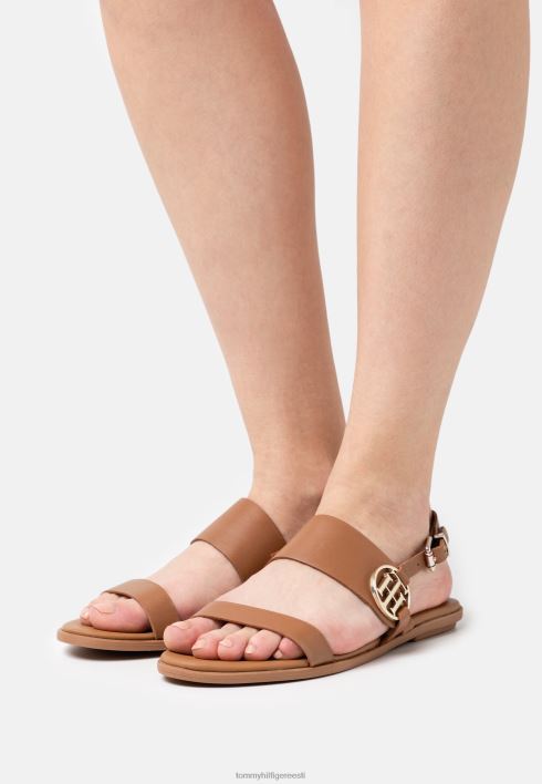 ümmargused lamedad sandaalid RJV628170 suvine konjak Tommy Hilfiger