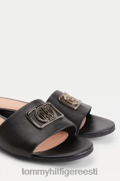 monogramm tahvel muula sandaalid RJV623269 must Tommy Hilfiger