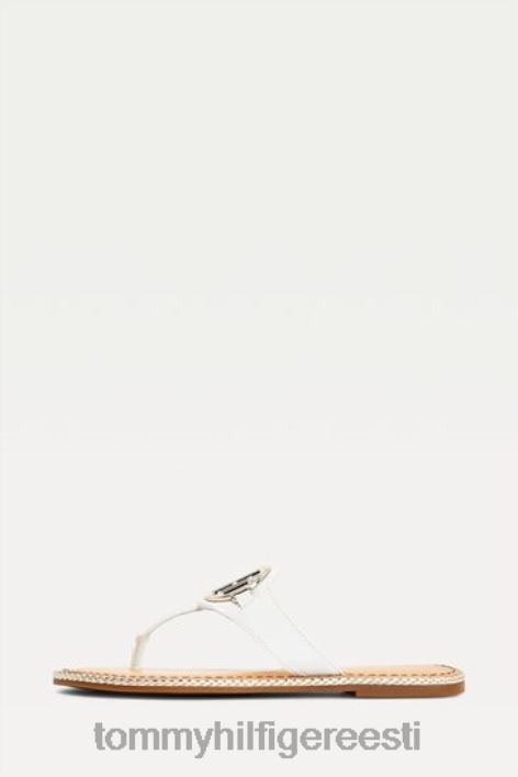 naturaalsest lamedast nahast sandaalid RJV623426 valge Tommy Hilfiger