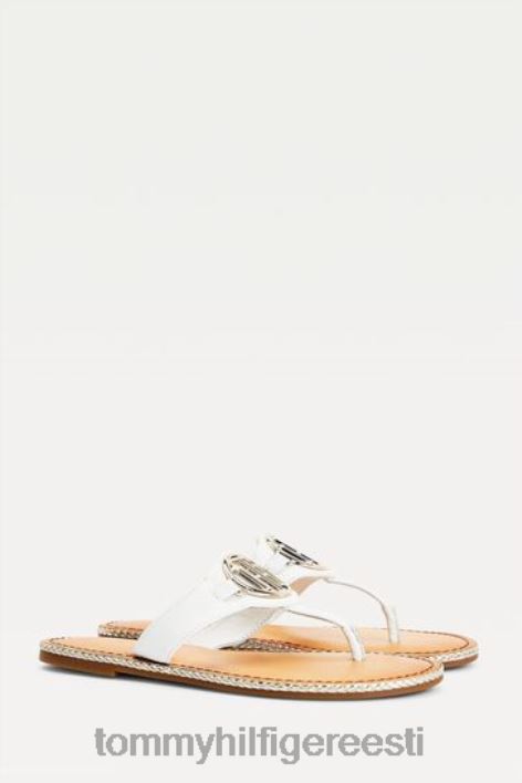 naturaalsest lamedast nahast sandaalid RJV623426 valge Tommy Hilfiger