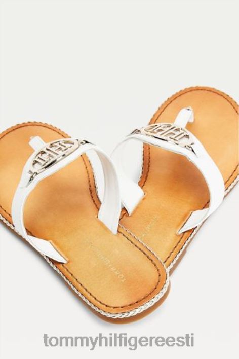 naturaalsest lamedast nahast sandaalid RJV623426 valge Tommy Hilfiger