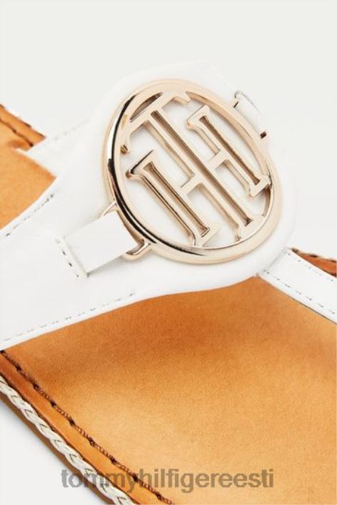 naturaalsest lamedast nahast sandaalid RJV623426 valge Tommy Hilfiger