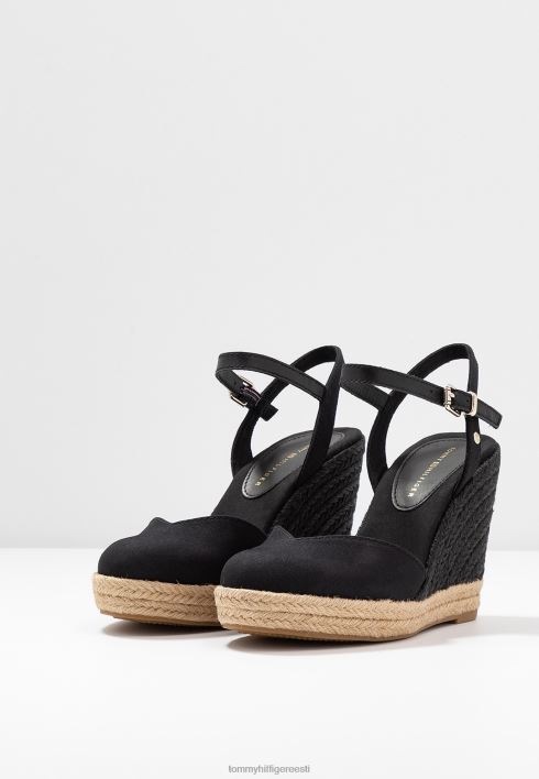 põhilised kinnised kõrge kiiluga kõrge kontsaga sandaalid RJV627309 must Tommy Hilfiger