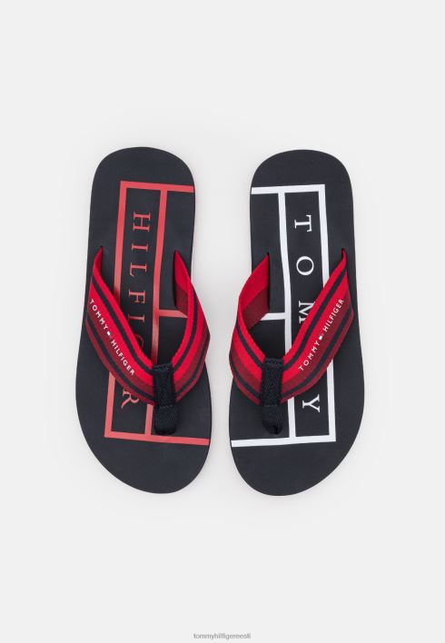 ribadega rannasandaalid RJV625491 esmane punane Tommy Hilfiger