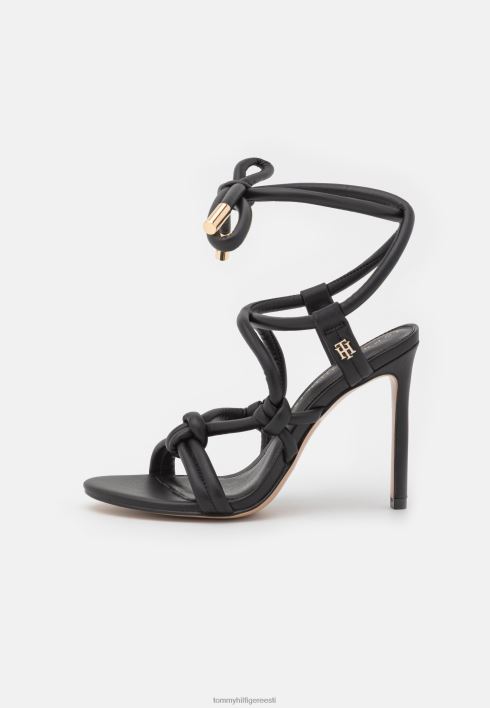 rihmaga kõrge kontsaga sandaalid RJV627310 must Tommy Hilfiger