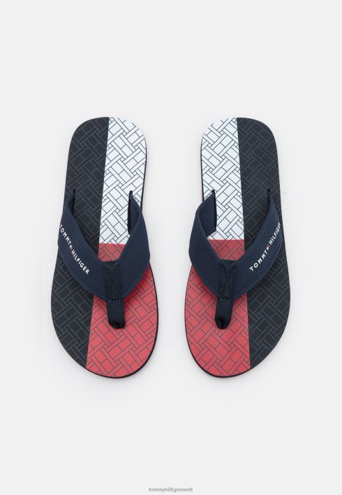 trükitud lipuga rannasandaalid RJV625307 kõrbe taevas Tommy Hilfiger