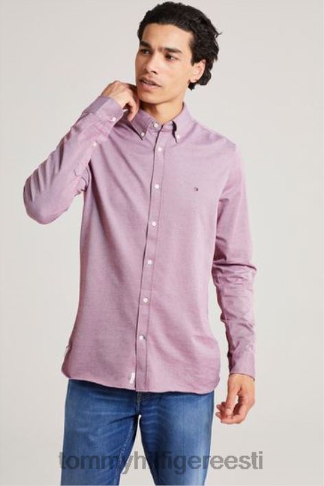 1985 aasta kootud särk RJV623514 punane Tommy Hilfiger