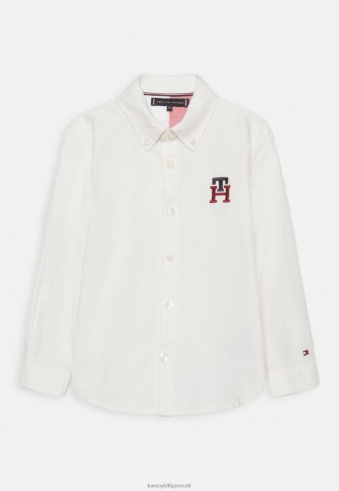 monogramm oxfordi särk RJV624979 elevandiluu valge/helevalge Tommy Hilfiger