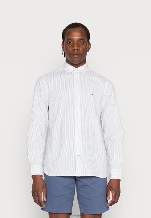 naturaalsest pehmest popliinist särk RJV626294 tuuline sinine/multi Tommy Hilfiger