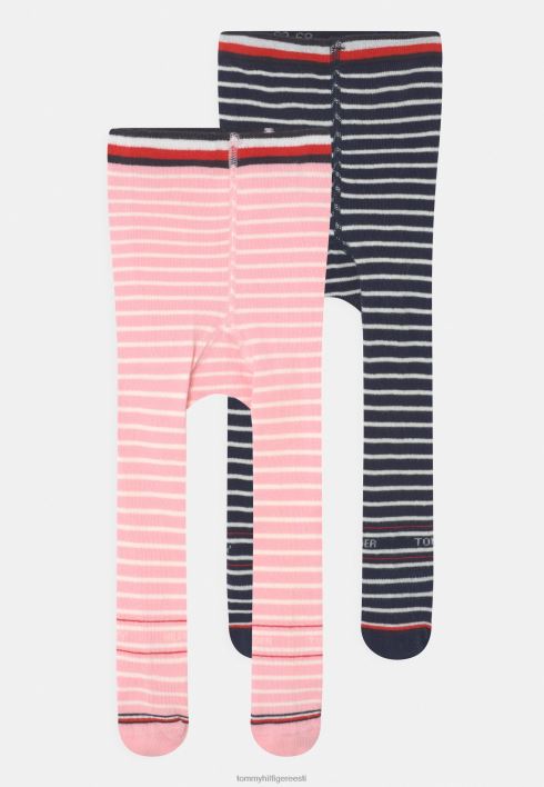 2 pakiga sukkpüksid beebile RJV627170 roosa Tommy Hilfiger