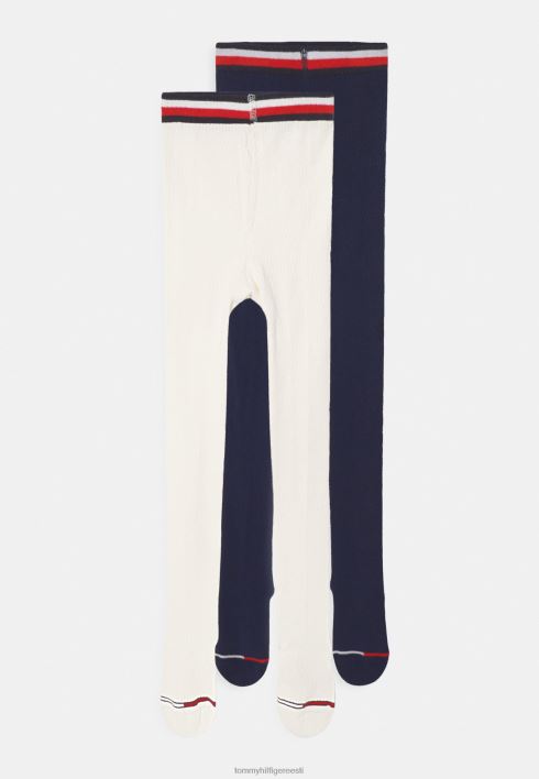 laste kitsad 2 paki sukkpüksid RJV624862 valge/merepunane Tommy Hilfiger
