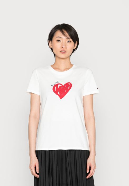 abo maalitud südamega c-kaelusega t-särk RJV627985 ekru Tommy Hilfiger