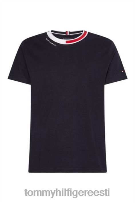 žakaarkaelusega t-särk RJV623759 sinine Tommy Hilfiger