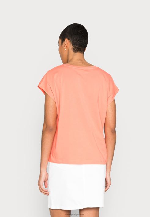 avatud teekorgiga trükiga T-särk RJV624706 koralliõis Tommy Hilfiger