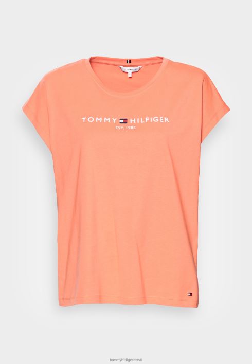 avatud teekorgiga trükiga T-särk RJV624706 koralliõis Tommy Hilfiger