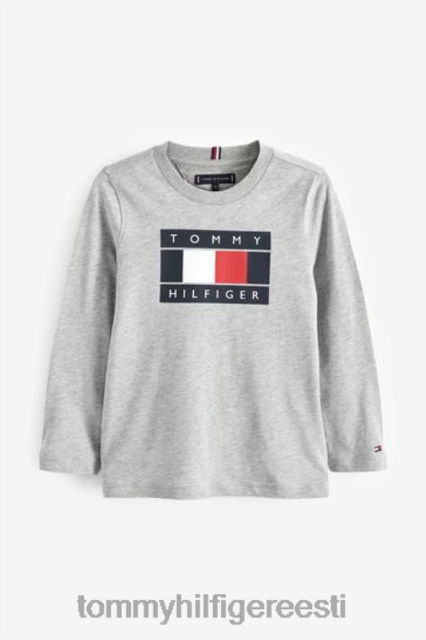 globaalse triibuga pikkade varrukatega T-särk RJV623432 hall Tommy Hilfiger