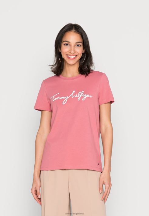 graafilise kaelusega t-särk RJV624410 inglise roosa Tommy Hilfiger