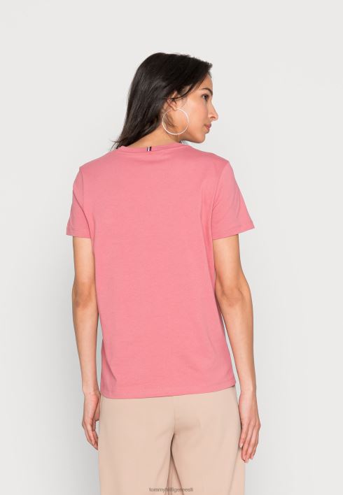 graafilise kaelusega t-särk RJV624410 inglise roosa Tommy Hilfiger