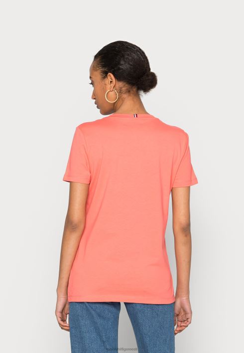graafilise kaelusega t-särk RJV627676 kristallkorall Tommy Hilfiger