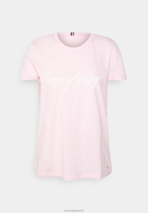 graafilise kaelusega t-särk RJV628162 pastelne roosa Tommy Hilfiger