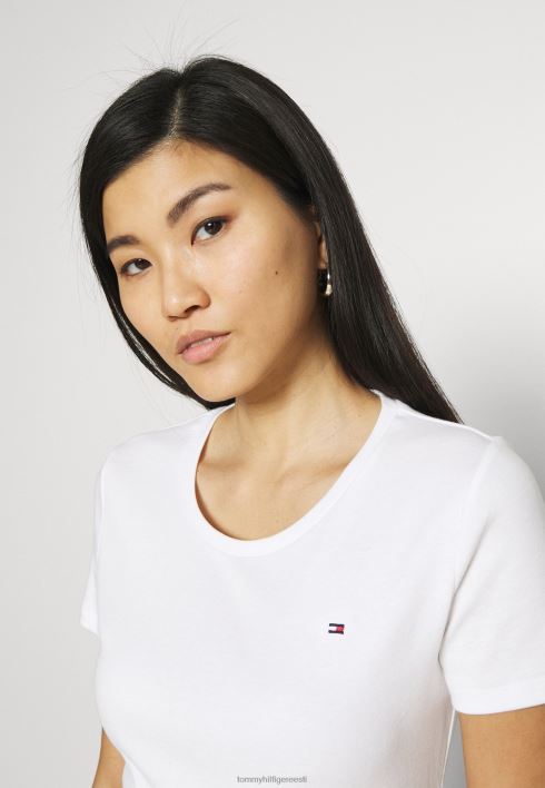 õhuke ümarkaelusega põhit-särk RJV627283 valge Tommy Hilfiger