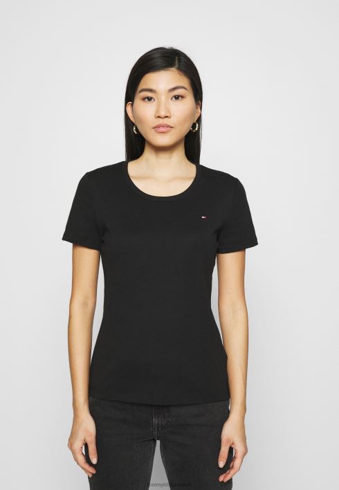 õhuke ümarkaelusega põhit-särk RJV627497 must Tommy Hilfiger