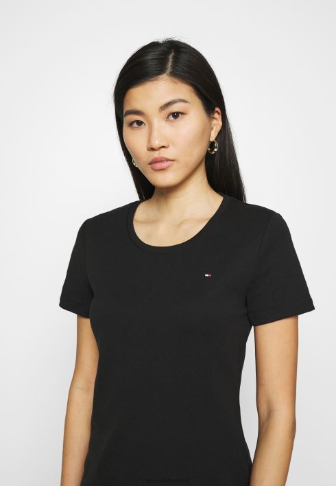 õhuke ümarkaelusega põhit-särk RJV627497 must Tommy Hilfiger