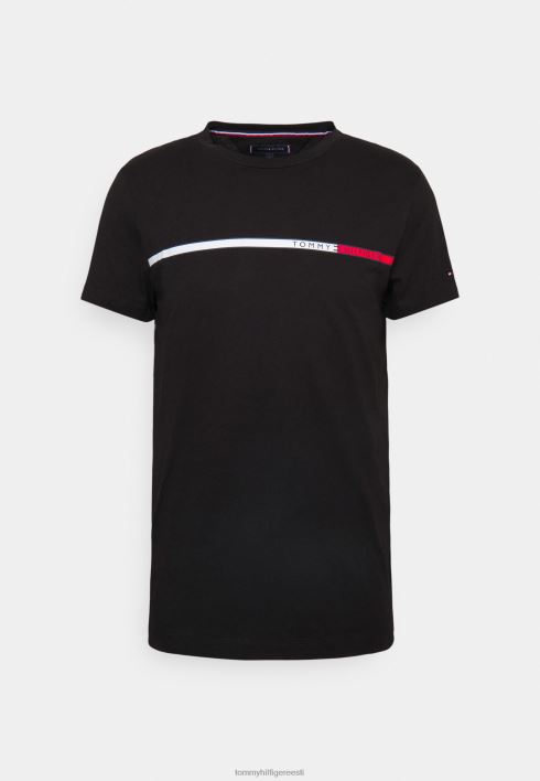 kahetooniline rinnakorviga T-särk RJV623975 must Tommy Hilfiger