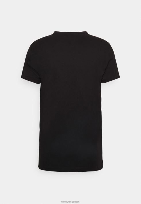 kahetooniline rinnakorviga T-särk RJV623975 must Tommy Hilfiger
