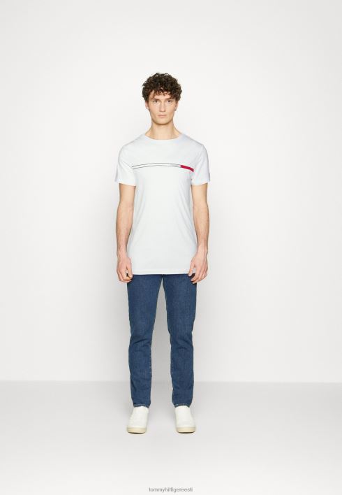 kahetooniline rinnakorviga T-särk RJV624740 valge Tommy Hilfiger