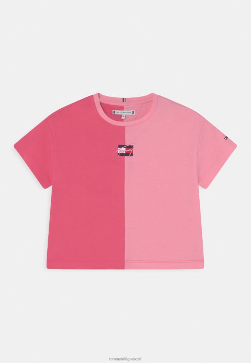 kahetooniline t-särk RJV628009 värske roosa Tommy Hilfiger