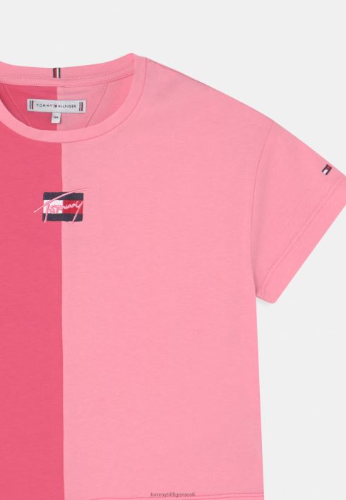 kahetooniline t-särk RJV628009 värske roosa Tommy Hilfiger