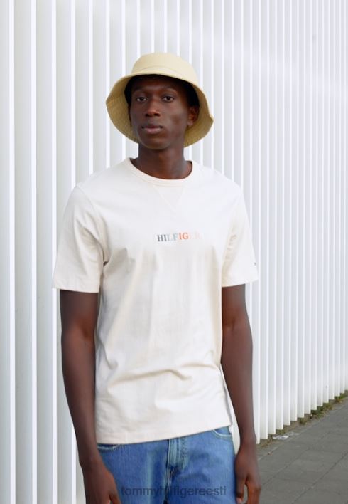 kontrastse tikkmustriga t-särk RJV625805 sulg valge Tommy Hilfiger