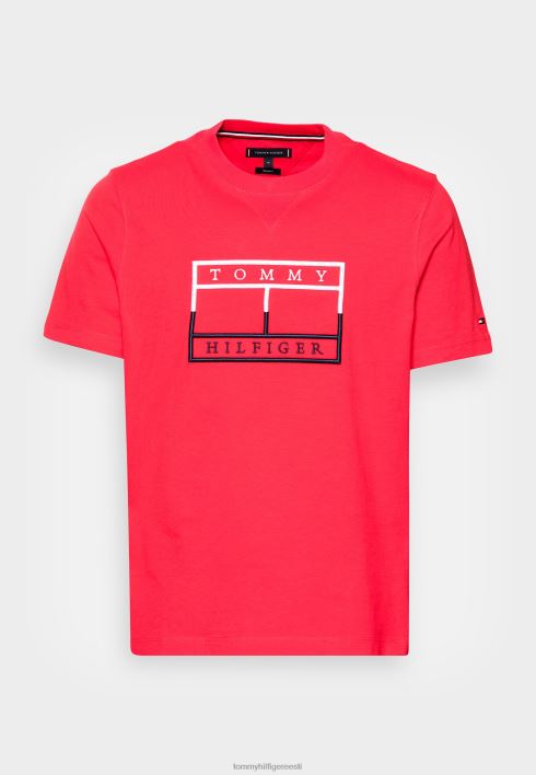 kontuuriga lineaarne lipp T-särk RJV625859 punane märguanne Tommy Hilfiger