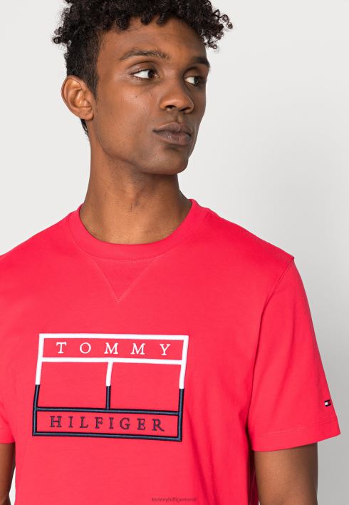 kontuuriga lineaarne lipp T-särk RJV625859 punane märguanne Tommy Hilfiger
