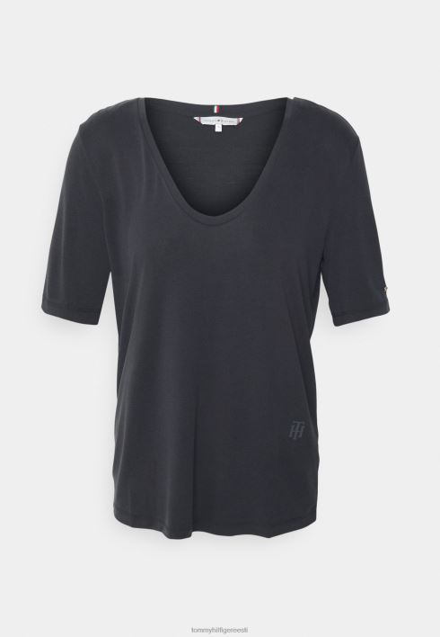 lõdvestunud scoop basic T-särk RJV625191 must Tommy Hilfiger
