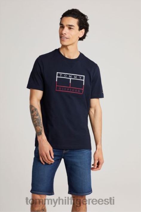 lineaarse lipuga t-särk RJV623740 sinine Tommy Hilfiger