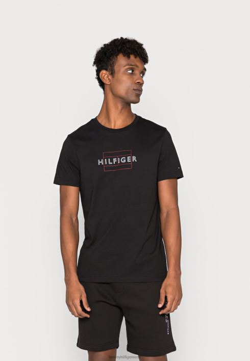 lineaarse lipuga t-särk RJV624040 must Tommy Hilfiger