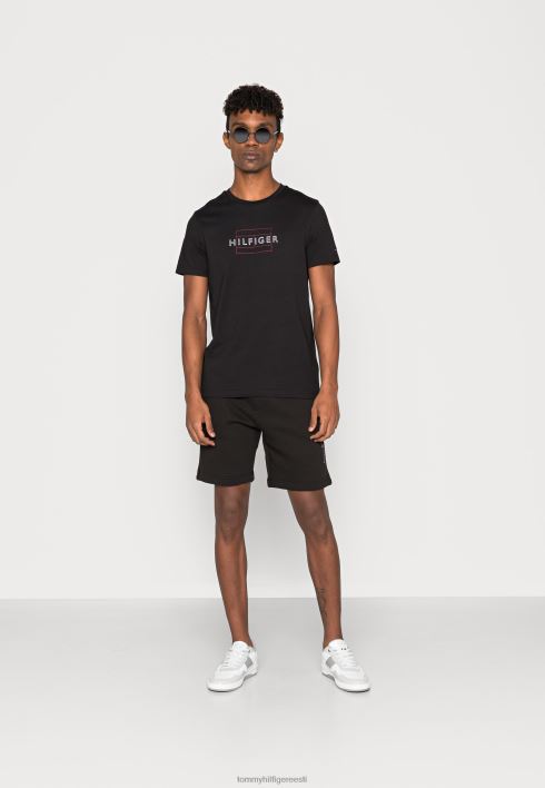 lineaarse lipuga t-särk RJV624040 must Tommy Hilfiger