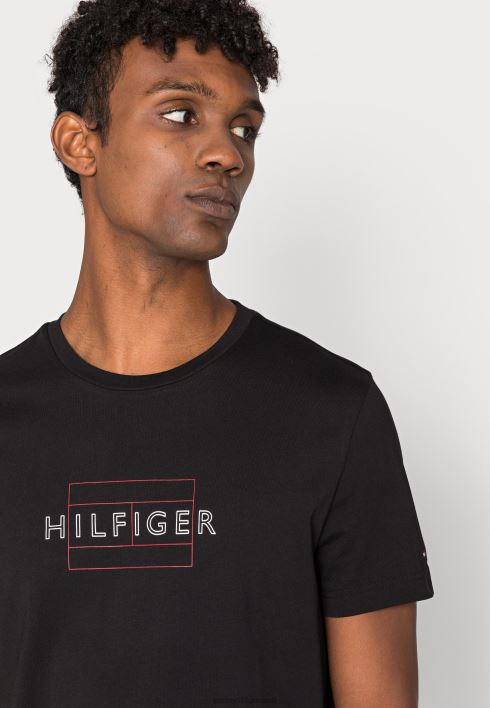 lineaarse lipuga t-särk RJV624040 must Tommy Hilfiger