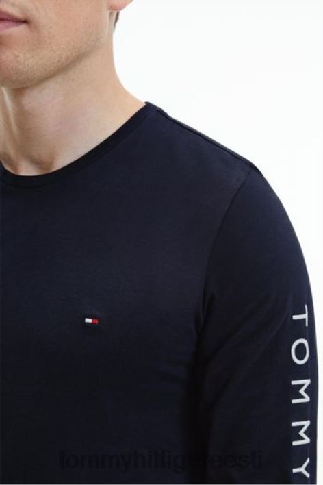 logoga pikkade varrukatega T-särk RJV623490 sinine Tommy Hilfiger