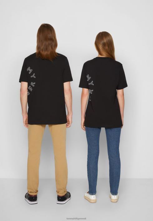ümmargune graafiline unisex printiga T-särk RJV624868 must Tommy Hilfiger