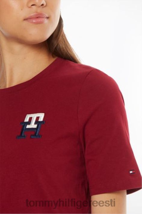 monogrammiga tikitud T-särk RJV623694 punane Tommy Hilfiger