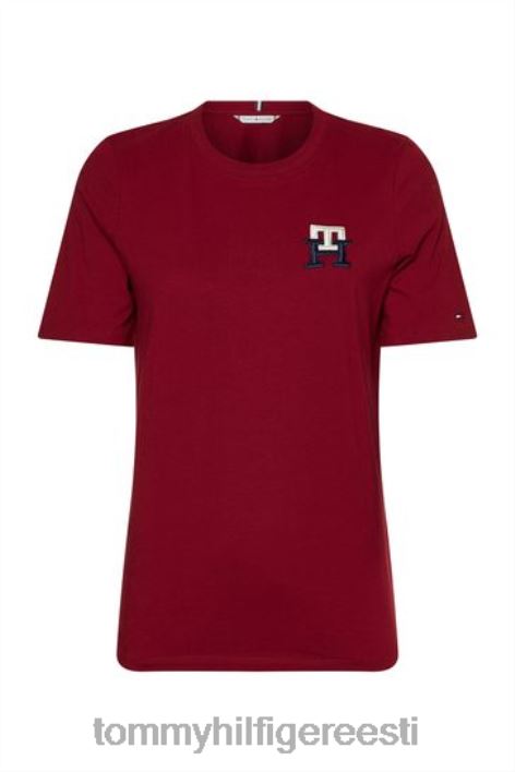 monogrammiga tikitud T-särk RJV623694 punane Tommy Hilfiger