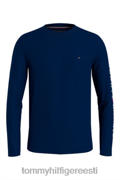 pikkade varrukatega t-särk RJV623680 sinine Tommy Hilfiger