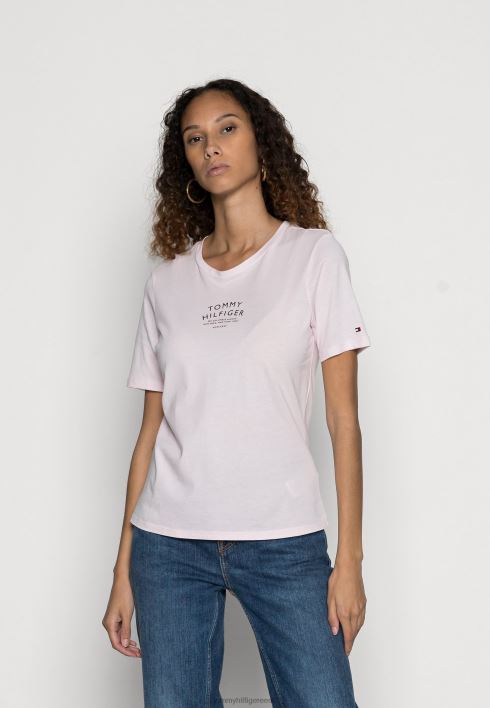 regulaarteksti trükiga t-särk RJV627896 heleroosa Tommy Hilfiger