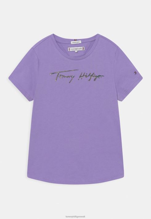 skriptiga t-särk RJV627616 violetne vioola Tommy Hilfiger