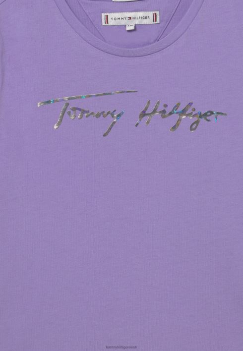 skriptiga t-särk RJV627616 violetne vioola Tommy Hilfiger