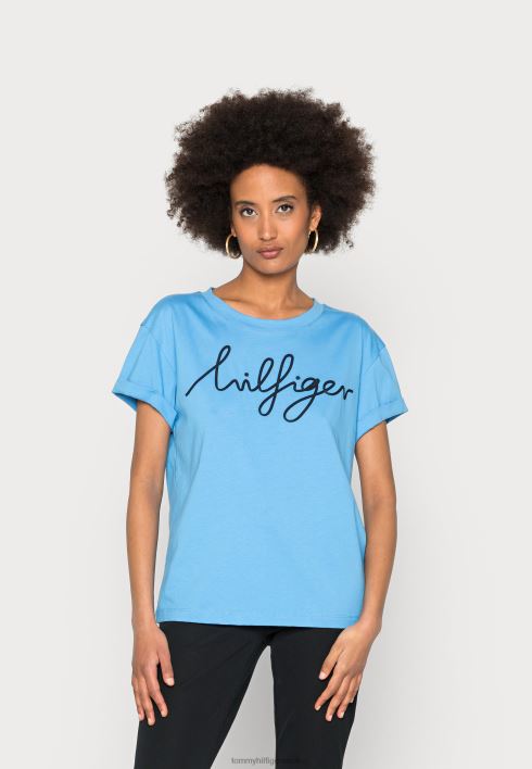 skriptiga t-särk RJV628231 hortensia sinine Tommy Hilfiger