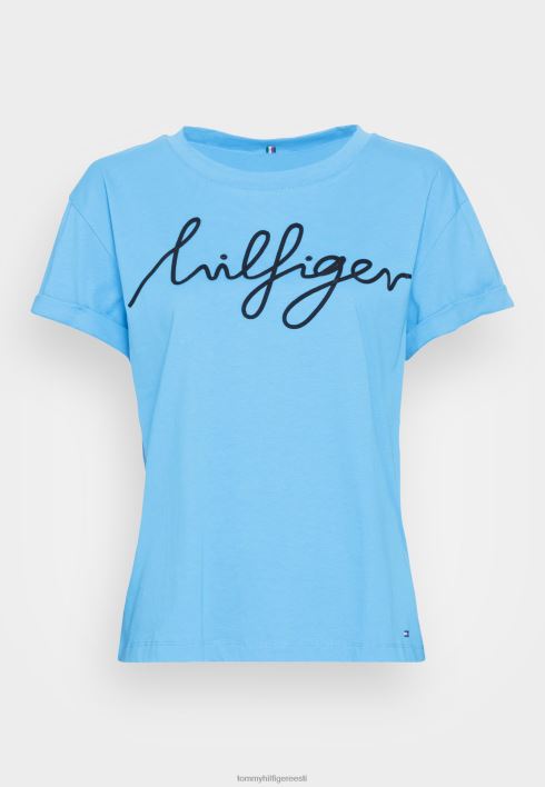 skriptiga t-särk RJV628231 hortensia sinine Tommy Hilfiger